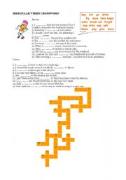 English Worksheet: Irregular Verbs Crossword