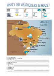 English Worksheet: WHATS THE WEATHER LIKE IN BRAZIL?