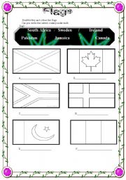 English worksheet: Flags