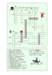 English Worksheet: Xmas crossword
