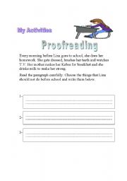 English Worksheet: Proofreading