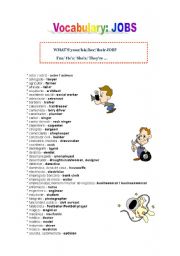 English Worksheet: Jobs Vocabulary