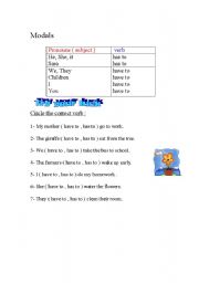 English worksheet: Modals