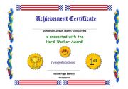 English Worksheet: Certificate