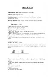 English Worksheet: Lesson Plan - JOBS