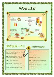 English Worksheet: Meals