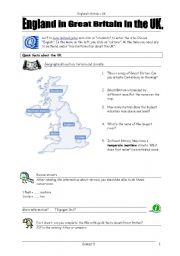 English Worksheet: Britain - ICT task