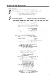 English Worksheet: days of the week - song by The CURE