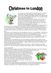 English Worksheet: reading: Christmas in London (part 1)