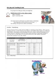 English Worksheet: role play card: travelling by train