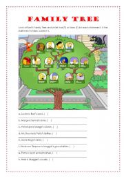 English Worksheet: Bart Simpsons Family Tree