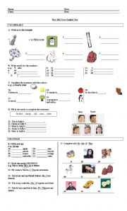 English Worksheet: Mid Term Exam for Teenager Beginners