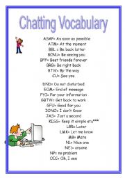 English Worksheet: Chatting Vocabulary