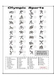 English Worksheet: Pictogram Olympic Sports