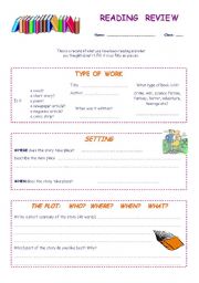 English Worksheet: Reading review