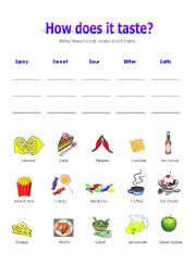 English Worksheet: How does it taste?