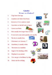 English worksheet: True or False?