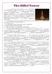 English Worksheet: The Eiffel Tower - another articles exercises