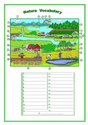 English Worksheet: Nature Vocabulary