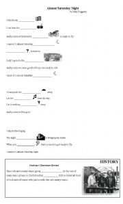 English worksheet: Almost Saturday Night