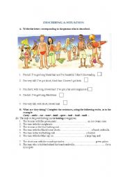 English Worksheet: description: people and actions