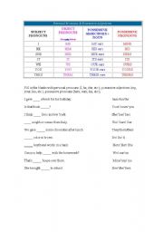 English worksheet: personal pronouns