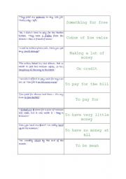 English Worksheet: MONEY idioms