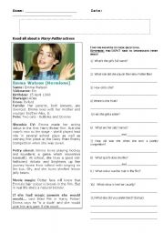 English Worksheet: reading comprehension