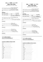 English Worksheet: song 