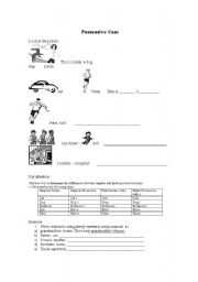 English Worksheet: Review - possessive case, irregular plural and time