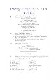 English worksheet: every rose