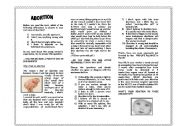 English Worksheet: CONVERSATION CLASS - ABORTION