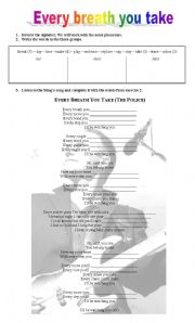 English Worksheet: SING A SONG 