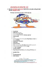 English Worksheet: Donald Duck