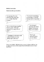 English worksheet: Conversation Bubbles