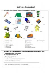 English Worksheet: Lets go Camping!