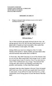 English Worksheet: Used To