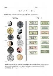 English Worksheet: Counting American Money