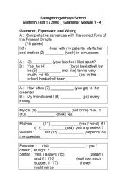 English Worksheet: present simple tense (01)