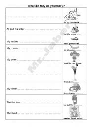 English Worksheet: past simple