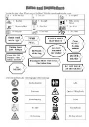 English Worksheet: signs