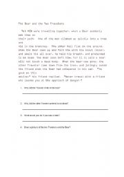 English worksheet: Aesops Fables Worksheet