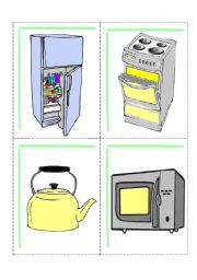 English Worksheet: In the Kitchen Flashcards (Part 1 of 2)