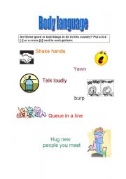 English Worksheet: Discussing body language 