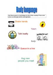 English worksheet: Discussing body language 