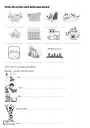 English Worksheet: Country and city Vocabulary and  chores.