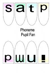 English worksheet: Phonics Letters and Sounds Pupil Fan (3 pages) Part 1 of 2 
