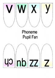 English Worksheet: Phonics Letters and Sounds Pupil Fan (4 pages) Part 2 of 2