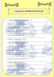 English Worksheet: Direct and Indirect Speech - PART 2
