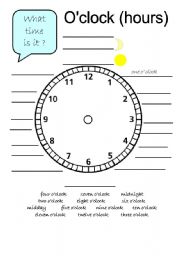 English Worksheet: Tell the time in Hours and Minutes (2 pages)